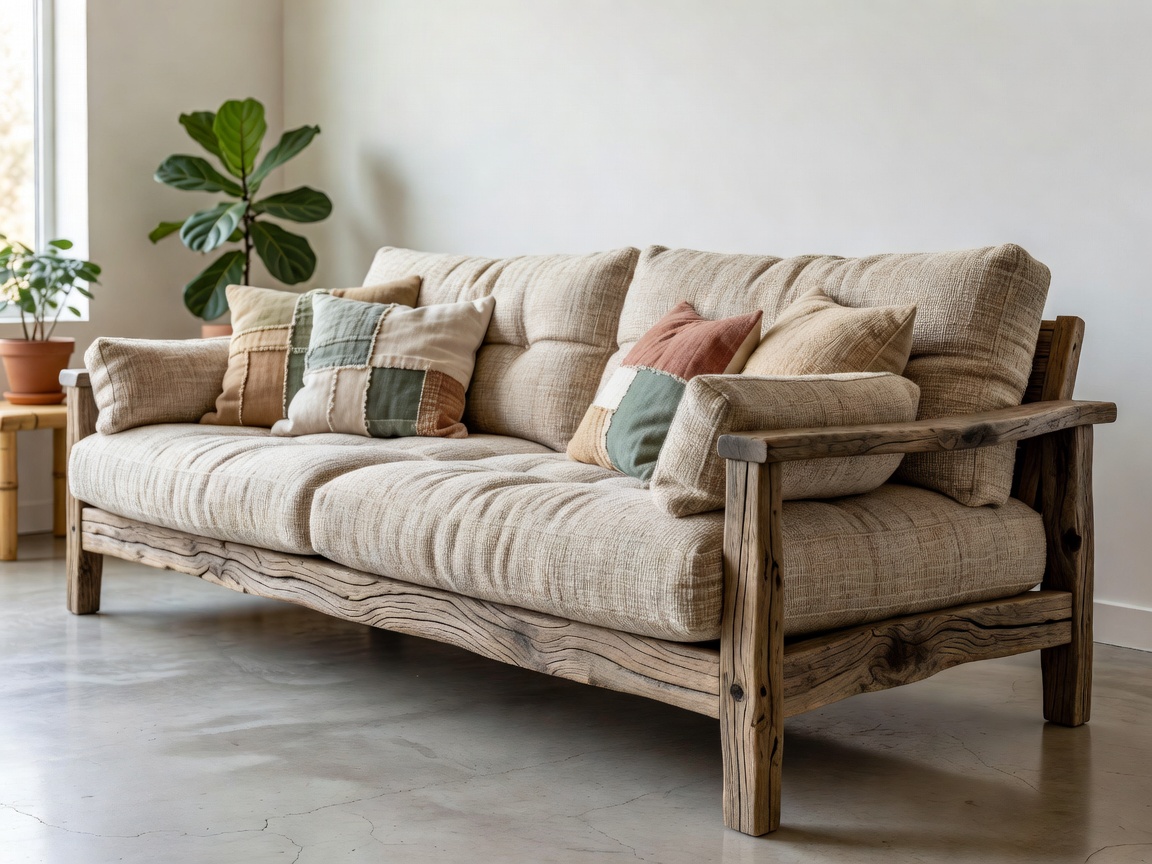 Sofa made from natural and recycled eco-friendly materials